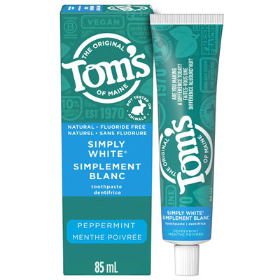 خمیر دندان سفید کننده بدون فلوراید و نعنایی tom's maine