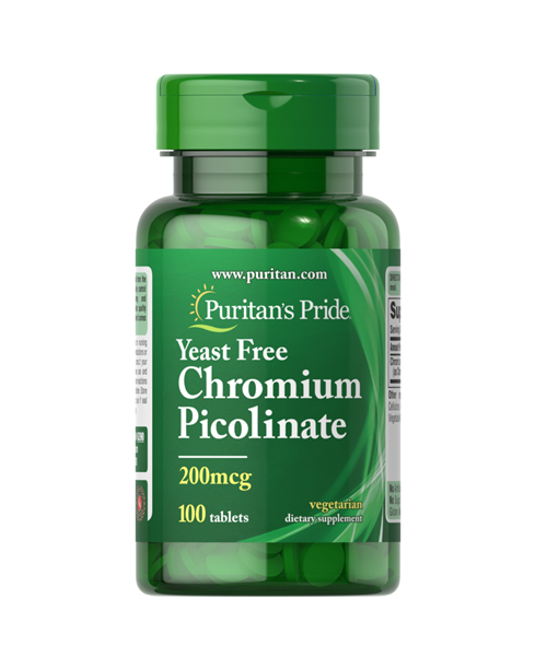 کپسول کرومیوم پیکولینات بدون مخمر Puritan’s Pride Chromium Picolinate 200 µg – بسته 100 عددی