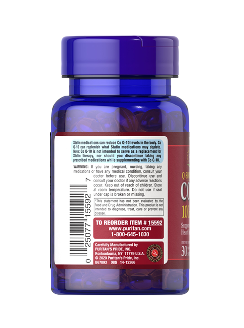 کپسول کوآنزیم Q10 Puritan’s Pride Q‑SORB CoQ‑10 100 mg – بسته 30 عددی