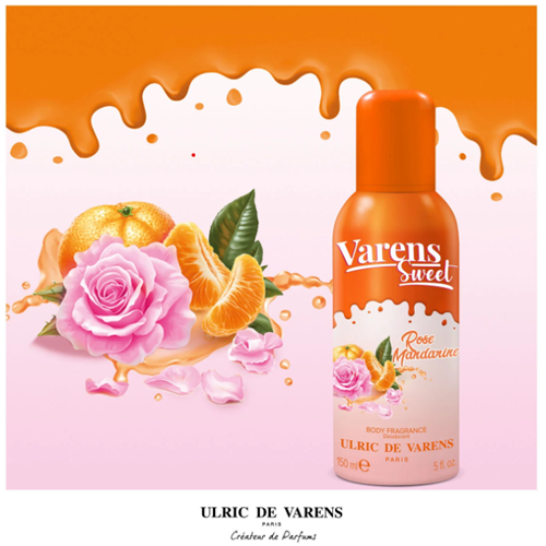 دئودورانت اسپری زنانه اولریک د وارنس مدل Sweet Rose Mandarine