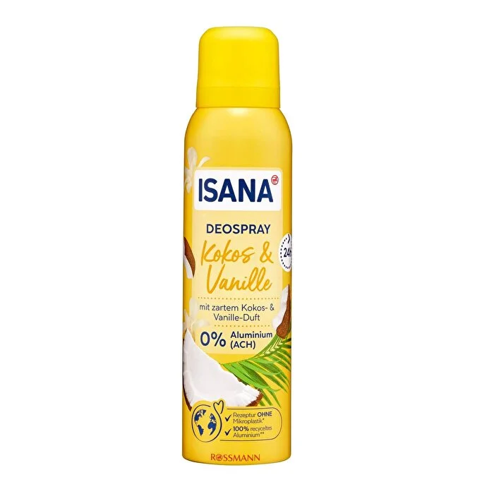 دئودورانت اسپری رایحه وانیل و نارگیل ISANA