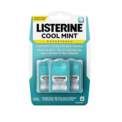نوار خوشبوکننده دهان Listerine PocketPaks – مدل Cool Mint (بسته 72 عددی)