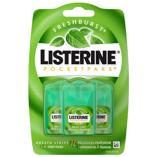 نوار خوشبوکننده دهان Listerine PocketPaks – مدل fresh burst(بسته 72 عددی)