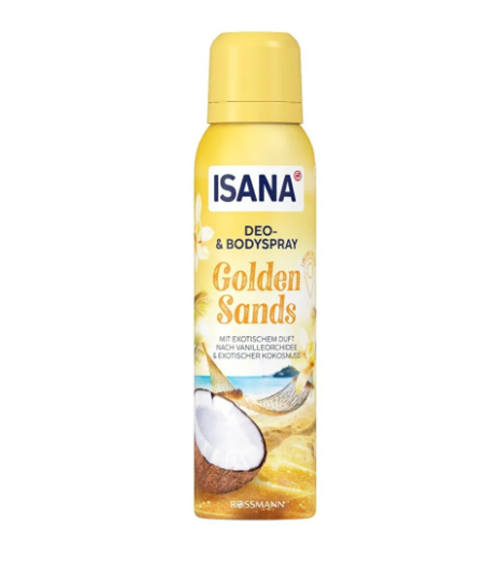 اسپری دئودورانت و بدن ایسانا مدل Golden Sands حجم 150 میلی‌