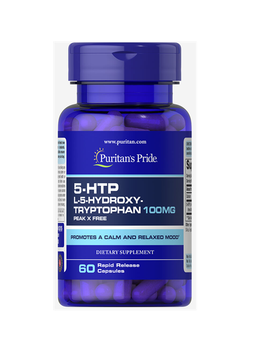 کپسول آرام‌بخش و بهبود خواب Puritan’s Pride 5‑HTP 100 mg – بسته ۶۰ عددی