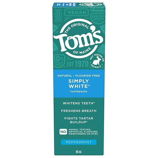 خمیر دندان سفید کننده بدون فلوراید و نعنایی tom's maine