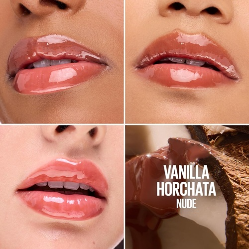 برق لب و روغن لب ژله‌ای میبلین مدل Lifter Gloss شماره 007 رنگ VANILLA HORCHATA