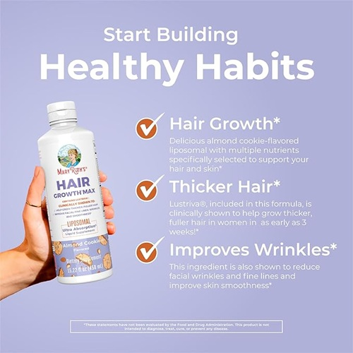 مولتی‌ویتامین مایع لیپوزومال  + مکمل رشد مو طعم کوکی بادام MaryRuth’s